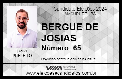 Candidato BERGUE DE JOSIAS 2024 - MACURURÉ - Eleições