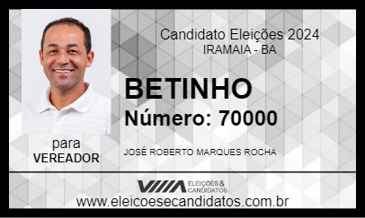 Candidato BETINHO 2024 - IRAMAIA - Eleições