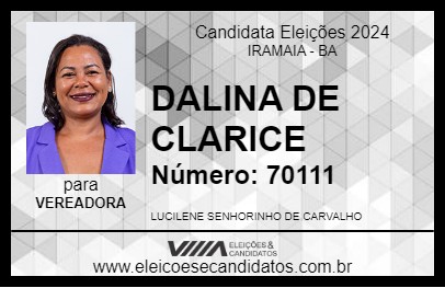 Candidato DALINA DE CLARICE 2024 - IRAMAIA - Eleições