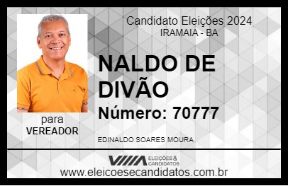 Candidato NALDO DE DIVÃO 2024 - IRAMAIA - Eleições