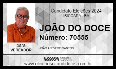 Candidato JOÃO DO DOCE 2024 - IBICOARA - Eleições