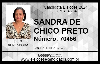 Candidato SANDRA DE CHICO PRETO 2024 - IBICOARA - Eleições