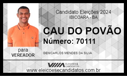 Candidato CAU DO POVÃO 2024 - IBICOARA - Eleições