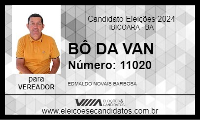 Candidato BÔ DA VAN 2024 - IBICOARA - Eleições