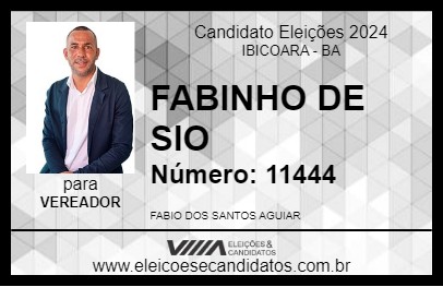 Candidato FABINHO DE SIO 2024 - IBICOARA - Eleições