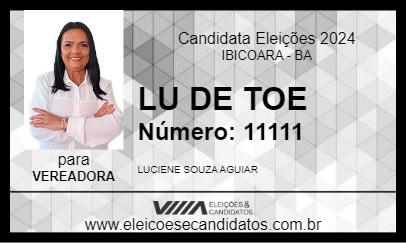 Candidato LU DE TOE 2024 - IBICOARA - Eleições