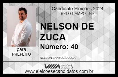 Candidato NELSON DE ZUCA 2024 - BELO CAMPO - Eleições