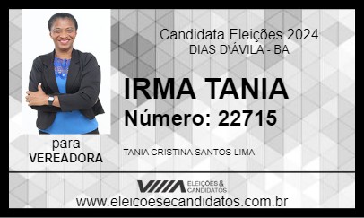 Candidato IRMA TANIA 2024 - DIAS D\ÁVILA - Eleições