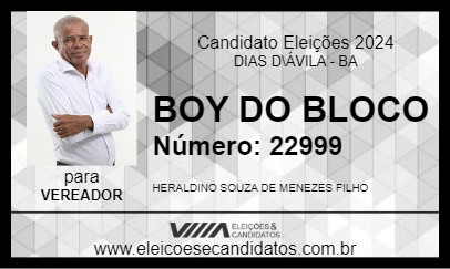 Candidato BOY DO BLOCO 2024 - DIAS D\ÁVILA - Eleições