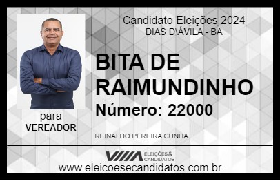 Candidato BITA DE RAIMUNDINHO 2024 - DIAS D\ÁVILA - Eleições