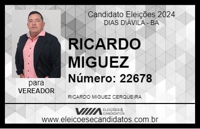 Candidato RICARDO MIGUEZ 2024 - DIAS D\ÁVILA - Eleições