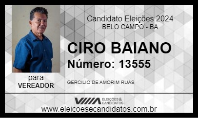 Candidato CIRO BAIANO 2024 - BELO CAMPO - Eleições