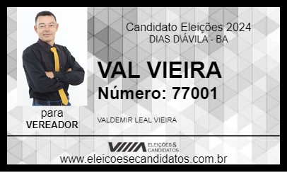 Candidato VAL VIEIRA 2024 - DIAS D\ÁVILA - Eleições