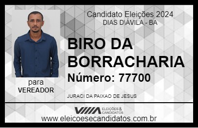 Candidato BIRO DA BORRACHARIA 2024 - DIAS D\ÁVILA - Eleições