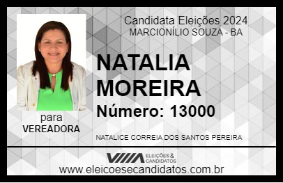 Candidato NATALIA MOREIRA 2024 - MARCIONÍLIO SOUZA - Eleições