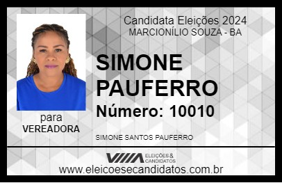 Candidato SIMONE PAUFERRO 2024 - MARCIONÍLIO SOUZA - Eleições