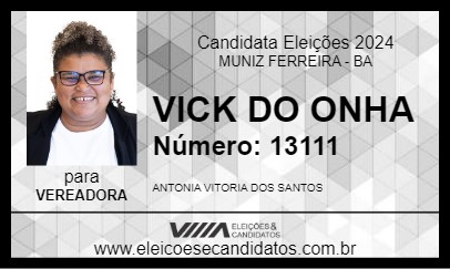 Candidato VICK DO ONHA 2024 - MUNIZ FERREIRA - Eleições