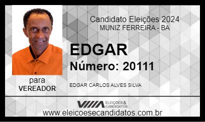 Candidato EDGAR 2024 - MUNIZ FERREIRA - Eleições