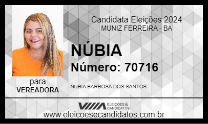 Candidato NÚBIA 2024 - MUNIZ FERREIRA - Eleições