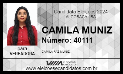 Candidato CAMILA MUNIZ 2024 - ALCOBAÇA - Eleições