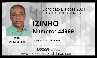 Candidato IZINHO 2024 - ITAJU DO COLÔNIA - Eleições