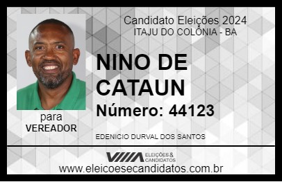 Candidato NINO CATAUM 2024 - ITAJU DO COLÔNIA - Eleições