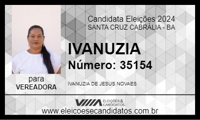 Candidato IVANUZIA 2024 - SANTA CRUZ CABRÁLIA - Eleições