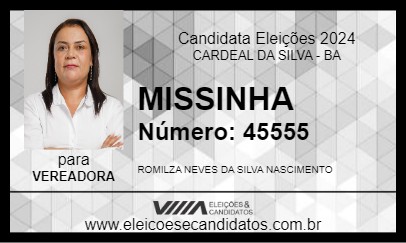 Candidato MISSINHA 2024 - CARDEAL DA SILVA - Eleições