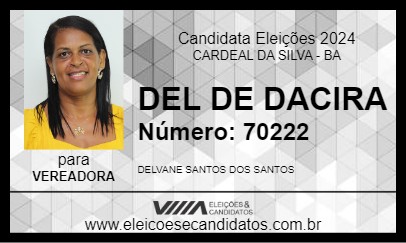 Candidato DEL DE DACIRA 2024 - CARDEAL DA SILVA - Eleições