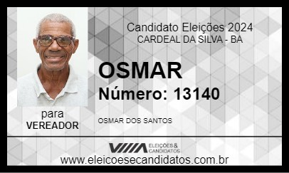 Candidato OSMAR 2024 - CARDEAL DA SILVA - Eleições