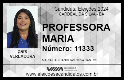 Candidato PROFESSORA MARIA 2024 - CARDEAL DA SILVA - Eleições