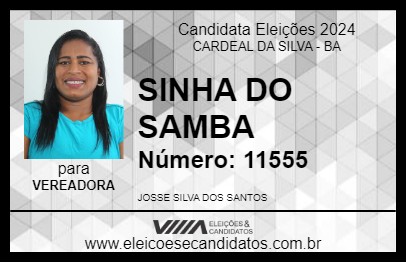 Candidato SINHA DO SAMBA 2024 - CARDEAL DA SILVA - Eleições