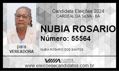 Candidato NUBIA ROSARIO 2024 - CARDEAL DA SILVA - Eleições