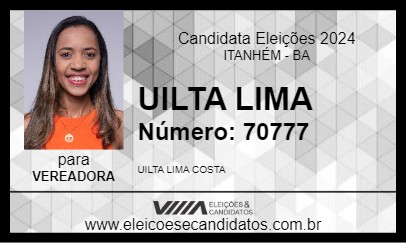 Candidato UILTA LIMA 2024 - ITANHÉM - Eleições