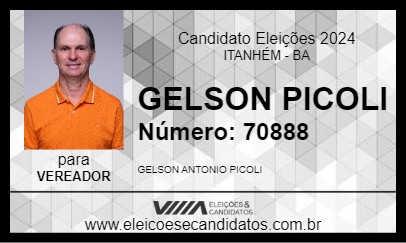 Candidato GELSON PICOLI 2024 - ITANHÉM - Eleições