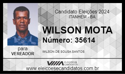 Candidato WILSON MOTA 2024 - ITANHÉM - Eleições