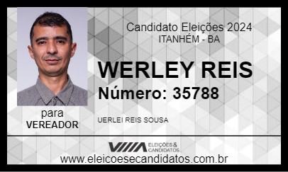 Candidato WERLEY REIS 2024 - ITANHÉM - Eleições