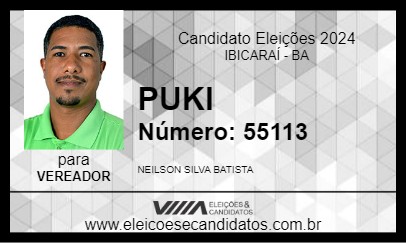 Candidato NEILSON PUKI 2024 - IBICARAÍ - Eleições