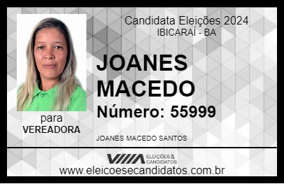 Candidato JOANES MACEDO 2024 - IBICARAÍ - Eleições