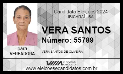 Candidato VERA SANTOS 2024 - IBICARAÍ - Eleições