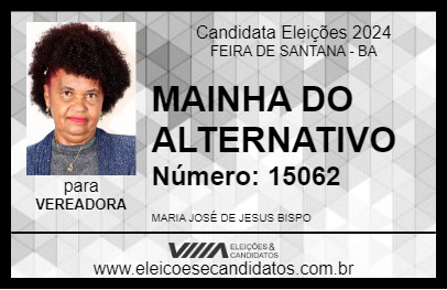 Candidato MAINHA DO ALTERNATIVO 2024 - FEIRA DE SANTANA - Eleições