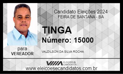 Candidato TINGA 2024 - FEIRA DE SANTANA - Eleições