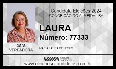 Candidato LAURA 2024 - CONCEIÇÃO DO ALMEIDA - Eleições