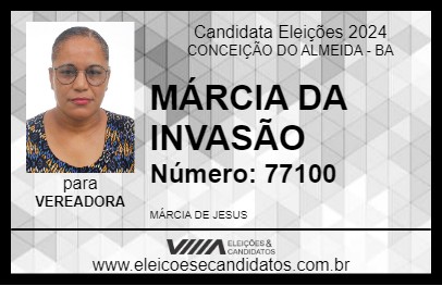 Candidato MÁRCIA DA INVASÃO 2024 - CONCEIÇÃO DO ALMEIDA - Eleições