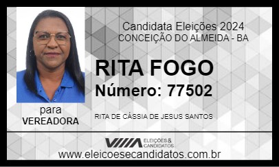 Candidato RITA FOGO 2024 - CONCEIÇÃO DO ALMEIDA - Eleições