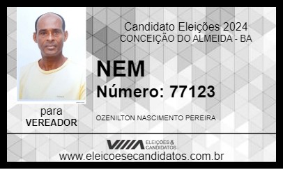 Candidato NEM 2024 - CONCEIÇÃO DO ALMEIDA - Eleições