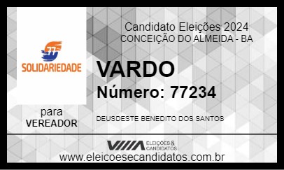 Candidato VARDO 2024 - CONCEIÇÃO DO ALMEIDA - Eleições