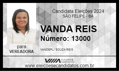 Candidato VANDA REIS 2024 - SÃO FELIPE - Eleições