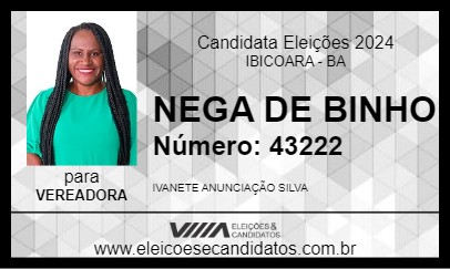 Candidato NEGA DE BINHO 2024 - IBICOARA - Eleições