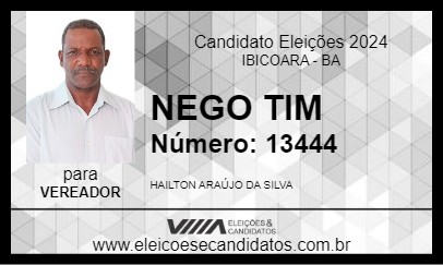 Candidato NEGO TIM 2024 - IBICOARA - Eleições